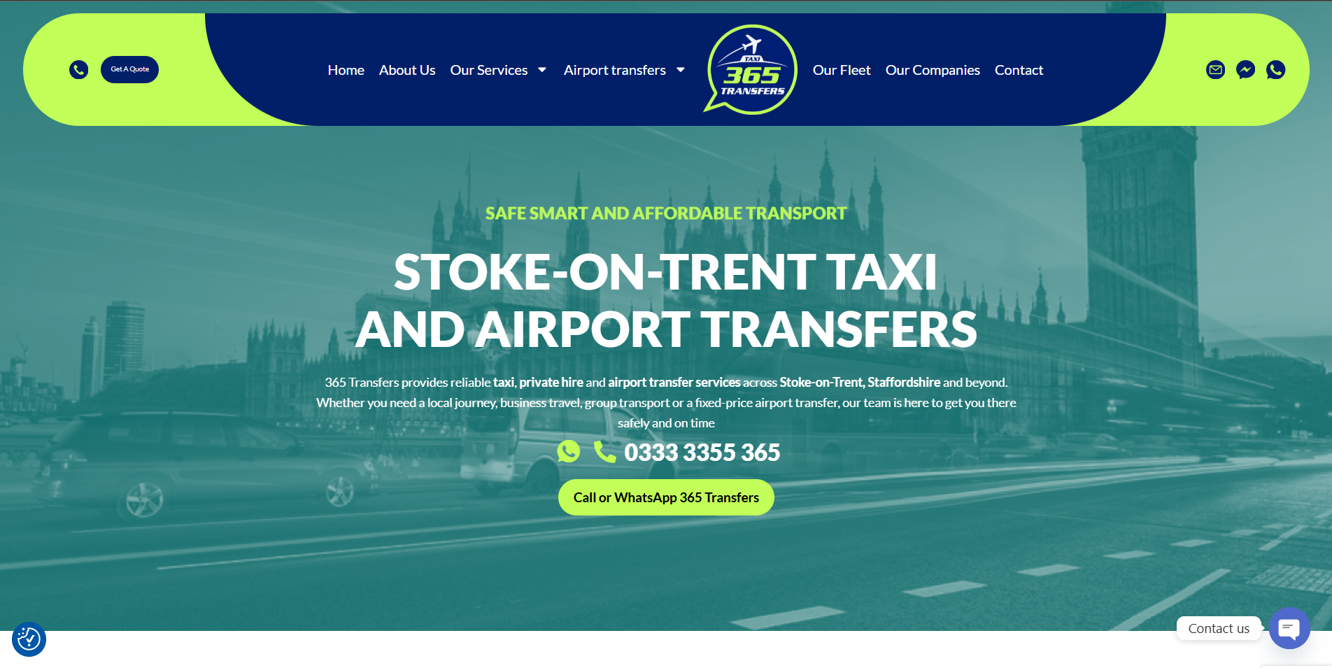 365 Transfers homepage