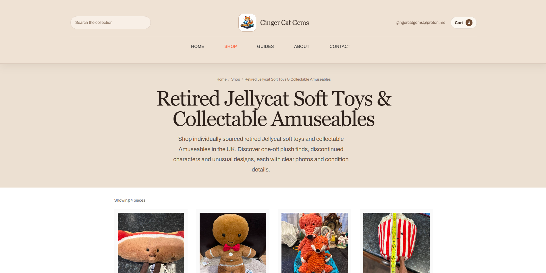 Ginger Cat Gems collection page